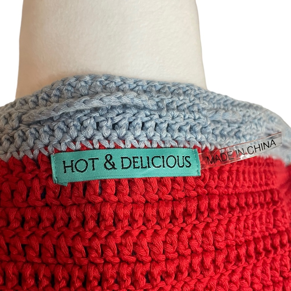 Hot & Delicious Rainbow Crochet Halter Top Size Small EUC - Picture 6 of 6